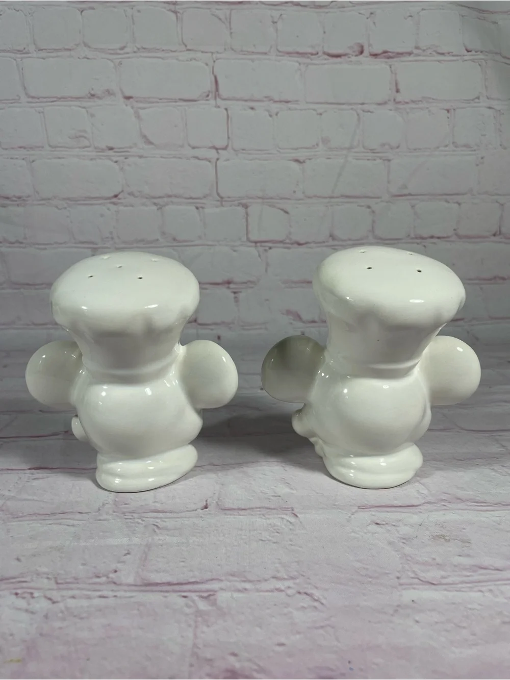 Vintage Disney Mickey Mouse In Chefs Hat Ceramic Salt and Pepper Shaker Pair